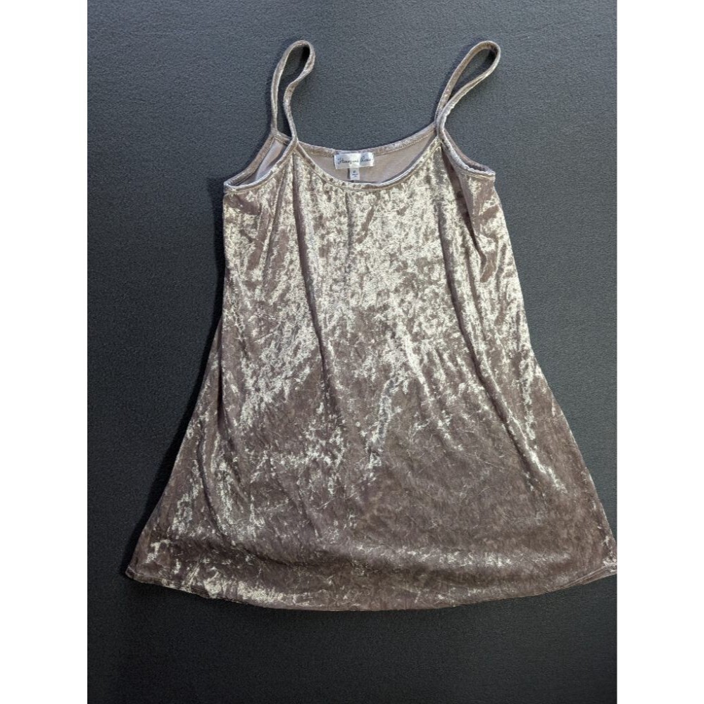 Honey and Rosie Womens M Champagne Crushed Velvet Cami Tank Top Sleeveless Dress